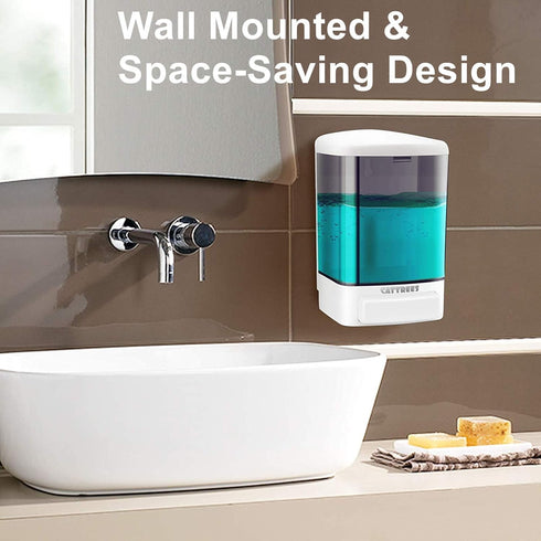 Manual Soap Dispenser, 33.8oz/1000ml Wall Mounted for Liquid Containers, Shampoo Gel, Black Plastic