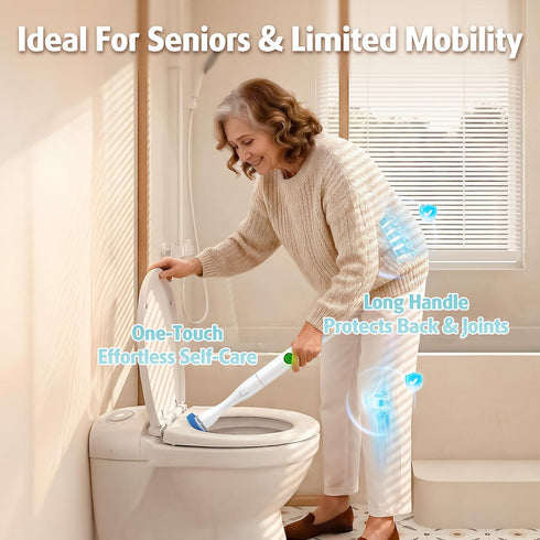 Set AIR U+ Hands-Free Electric Toilet Brush for Seniors & Busy Households - No Bending, Effortless Clean