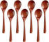 7 Pcs Wooden Spoons for Eating, Small Serving Spoon for Honey, Tea,