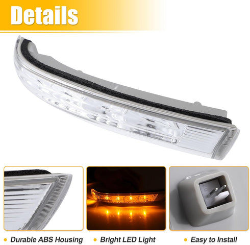 uxcell Right Side Rear View Mirror Turn Signal Amber Light Indicator for Hyundai Veracruz Santa Fe 2007-2012