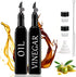 EJGIEGSO Set 2, 17oz/500ml Oil and Vinegar Dispenser of Extra Thick Glass Oil & Vinegar Cruet with Stainless Steel