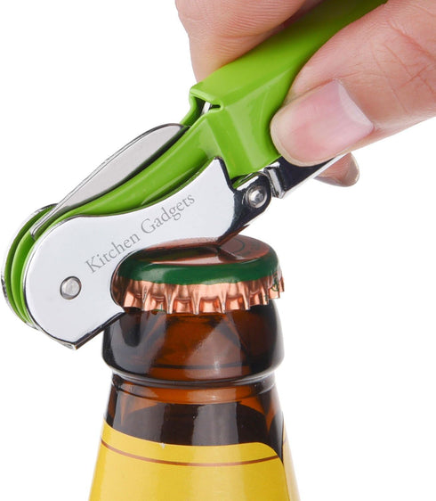 Wine Opener Waiters Corkscrew by Kitchen Gadgets - 3 Pack, 3in1 Multitool, Easy One Hand Operation