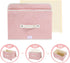 ANMINY Fabric Storage Bin with Lid, Rose Print Basket with PU Leather Handles, Pink, Large