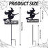 Whaline Halloween Welcome Sign with Stake, Spooky Witch on Broom Door Hanger, Black Witches Silhouette Garden Stakes