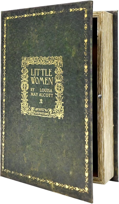 Microkize Little Women Decorative Book Box, Faux Book Safe with Lid, Hidden Storage