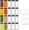 20 PACK 2 oz Glass Shot Bottles w/ Black Lids & 20