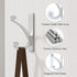Adhesive Wall Hook for Towel/Coat, Extra Sticky 10LB Stainless Stick on Hanger for Bath or Shower, Matt Silver 4-Pack
