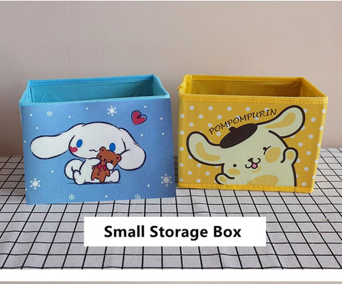 Kerr's Choice Collapsible Storage Bin, Kawaii Storage Box Blue Foldable Baskets for Office Desk Room Decor