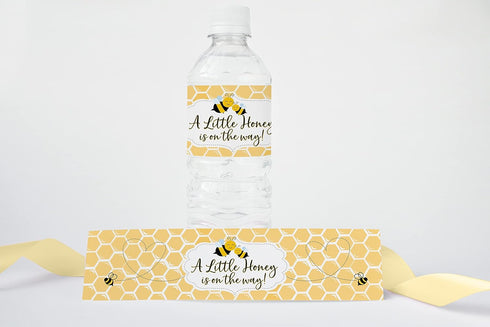 25 Your Main Event Prints Mom to Bee Baby Shower Bottle Wraps - Yellow Neutral Water Bottle Labels - Perfect Decoration