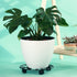 3 Packs 12.8" Metal Plant Caddy With Wheels - Large Rolling Stands Heavy-Duty Wrought Iron Roller Base Pot Movers