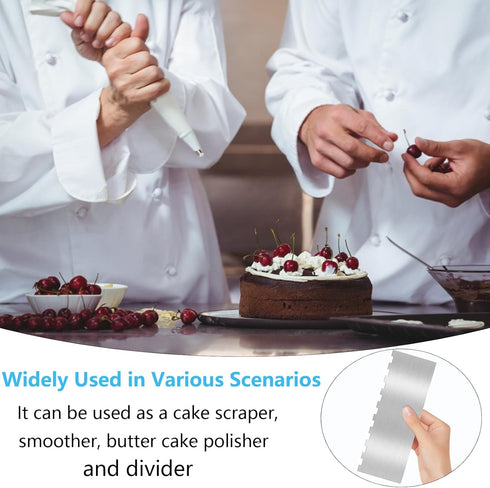8.6 Inch Stainless Steel Cake Scraper Smoother for Baking, Buttercream Decoration