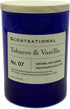 Scentsational Tobacco and Vanilla Natural Soy Candle - 11 oz - Hand Poured Blue Jar with Wooden Lid - Earthy Sweet Smell