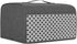 Yarwo 4 Slice Toaster Cover, Gray with Grid, Fits Most Long Slot Toasters, Pockets and Top Handle