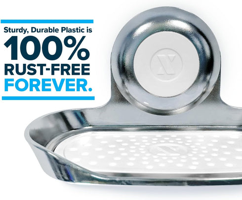SlipX Solutions Strong Hold Soap Saver, Suction Cup Soap Holder, Must Have Universal Kitchen & Bathroom Shower