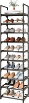 COAPUKT 10 Tier Tall Shoe Rack Organizer 20-25 Pairs Shoe Tower Shelf,Metal Shoe