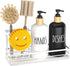 Set, 16OZ Set, Moforoco Kitchen Dish Soap Dispenser Glass Bottle, Hand and Dish Soap Dispenser Instant Dry Tray