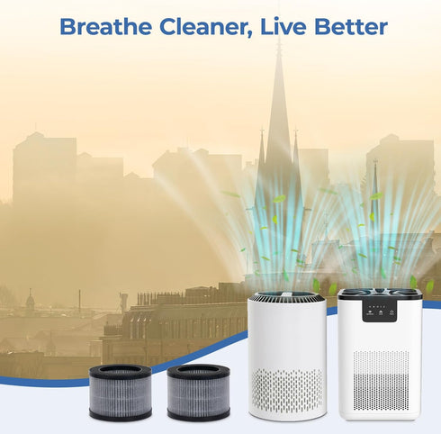 2-Pack Replacement Filter for AROEVE MK01 & MK06, Compatible with ToLife TZ-K1, Kloudi DH-JH01 Air Purifier