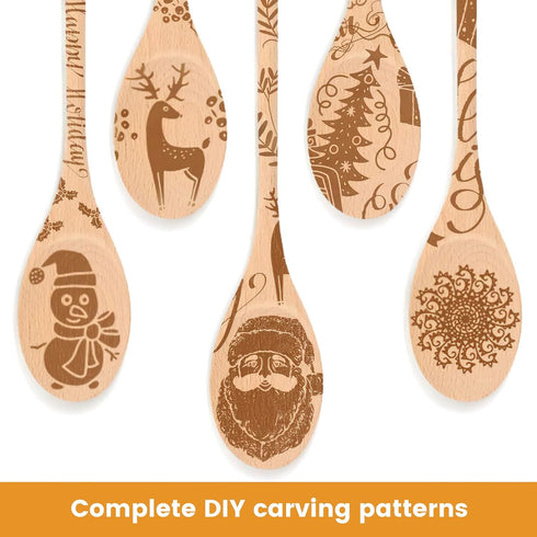 HANSGO 6PCS Wooden Spoons for Cooking - 12 Inch Long Handle Mixing Utensils for Stirring and Baking