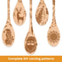 HANSGO 6PCS Wooden Spoons for Cooking - 12 Inch Long Handle Mixing Utensils for Stirring and Baking