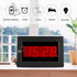 Digital Wall Clock, Battery Operated LED Display Alarm Clock, Brightness Adjustable