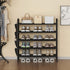 5 Closet SUOERNUO Shoe Rack Storage Organizer Tier Free Standing Metal Shoe Shelf Compact Shoe Organizer with Side Bag