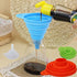 KongNai 4 Sizes Kitchen Funnel Set - Food Grade Silicone Collapsible Funnels for Filling Bottles, Canning, Cooking