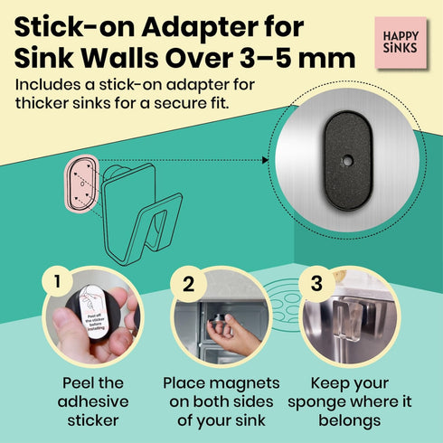 Magnetic Sponge Holder - Kitchen Sink Organizer - Ideal for Kitchen Organization & Accessories - Sink Sponge Holder