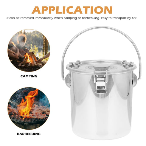 Healeved Stainless Steel Bar Bucket - Dog Water Pail, Beverage Tub, Ice Bucket, Kitchen Compost Bin