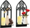 Zzbakress 2 Pcs Gothic Sconces Wall Decor - Black Goth Arched Church Wall