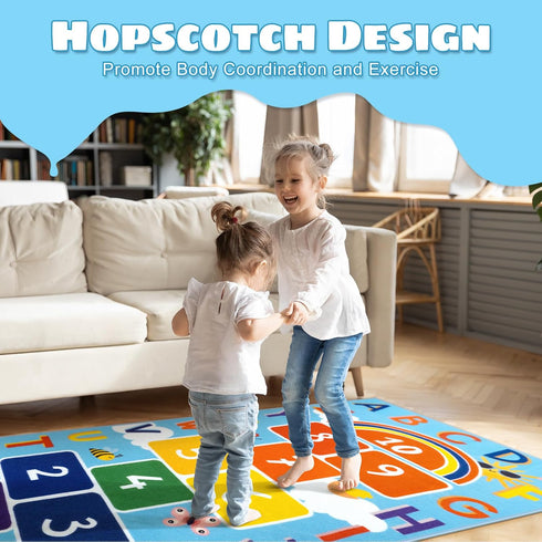 31.5''x72'' STARUIA Washable Hopscotch Kids Rug for Playroom, Colorful Educational Classroom Rugs with ABC Number, Non