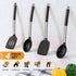 E-far Cooking Utensils Set of 4, Heat Resistant Silicone Kitchen Utensils for Non-stick Cookware (Black)