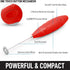 Zulay Double Grip Milk Frother with Holster Stand Handheld Electric Coffee Frother, One-Touch Foam Maker Detachable SS