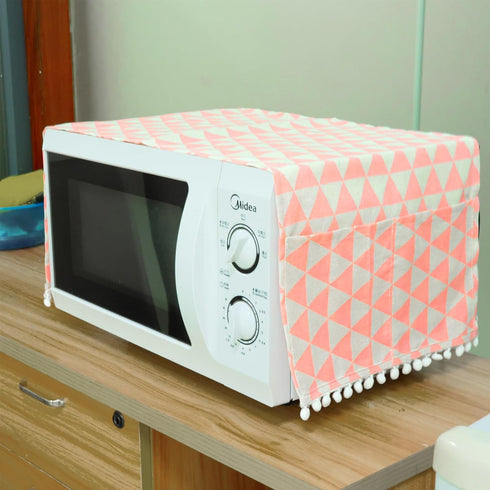 yueton Microwave Oven Cover, Cute Pink Dustproof Kitchen Appliance Cover for Home Kitchen Decor