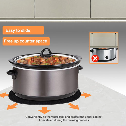 Heat Resistant Mat for Crockpot Slow Cooker with Appliance Slider Function, 2 Pack Countertop Protector