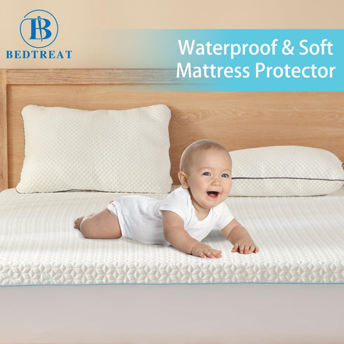BedTreat Waterproof Mattress Protector Full Size Bed Cooling Mattress Cover, Breathable Noiseless Washable Bed Pad