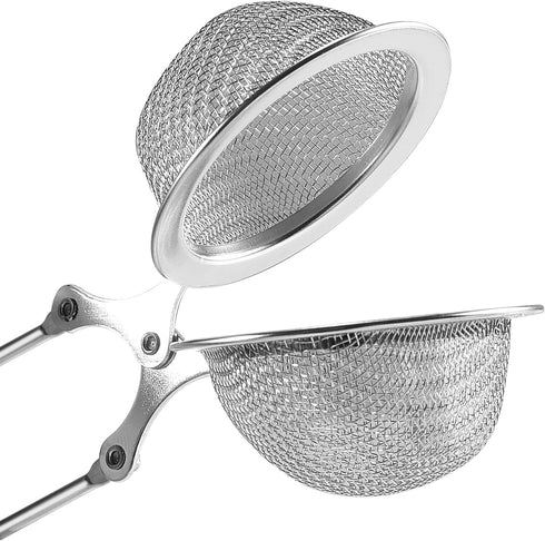 Exptolii 3 Pack Snap Ball Tea Strainer, Stainless Steel Tea Infuser Filter with Handle for Loose Leaf Tea, Spices