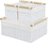 Vagusicc Wicker Storage Basket, Set of 3 Hand-woven Baskets for Organizing, Large Cube Storage Bins with Handles, White