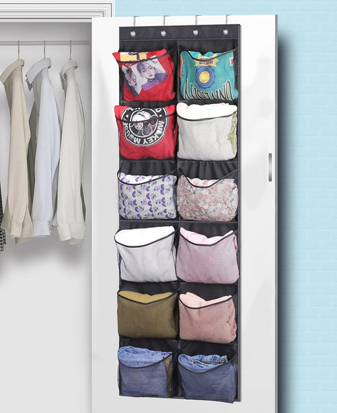 Closet 12 16, KIMBORA Boots Hanging Shoe Organizer for Extra Large Mesh Pockets Over The Door Shoe Rack for Men Shoes