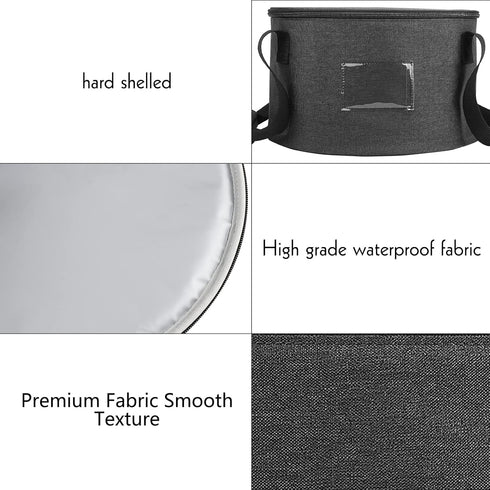 China Storage Container for Saucer and Appetizer Plates, 12" W x 7.5" H, Hard Shell and Stackable Design