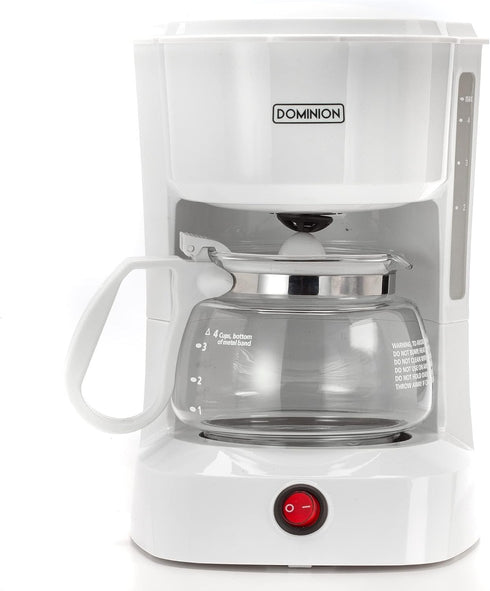 Dominion 4-Cup Compact Coffeemaker, Quiet Operation with On/Off LED Indicator Light and Auto Pause Feature
