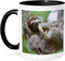 3dRose Brown-Throated Sloth Wildlife Mug, Corcovado Costa Rica, 11 oz, Black/White
