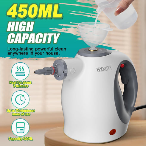 HXXUYY 13 Multi-Surface Handheld Pressurized Steam Cleaner with PCS Accessory Portable Steamer for Cleaning