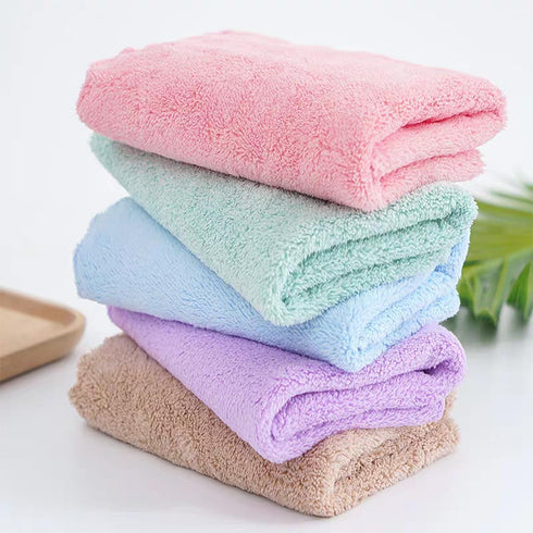 SAOYOAS Set-5 Pack, 29.5 13.8Large Premium Coral velvet Washcloths Ultra Soft & Highly Absorbent Face Towels for Bath