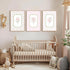 Pouydmi 12x16 Inch 3Pcs Pink Floral Wall Art Nursery Flower Canvas Wall Decor Baby Girl Wildflower Pictures Aesthetic