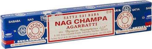 Satya Sai Baba Nag Champa Agarbatti Pack of 12 Incense Sticks, 15g Each for Relaxation & Meditation