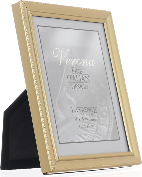 Lawrence Frames Bead Border Design, Satin Gold, 4x5