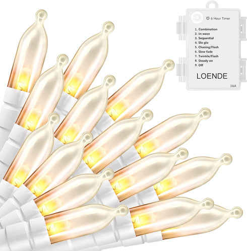 LED Mini Lights with Timer, 18ft 50 LED Battery Operated String Lights, Warm White for Indoor Outdoor Decor