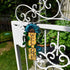 Welcome Sign for Front Door Decor, Metal Flower Hanging Wall Art for Indoor Outdoor Patio Garden Yard, 15.25X8.5In (C)