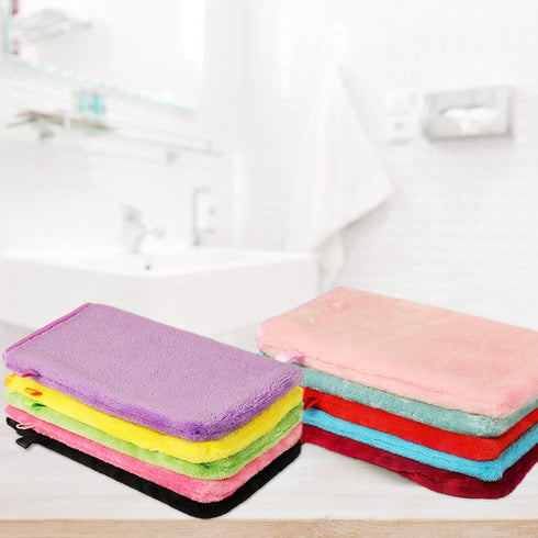 PHOGARY 10 68inch, 10 PCS Microfiber Body Wash Mitts, Flannel Soft Face Mitten, Bath Spa Cloth, Reusable Makeup Remover
