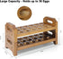 Uibyriy 2-Tier 36 Countertop Wooden Egg Holder for Eggs, Wooden Egg Holder with Carry Handle for Chicken, Duck